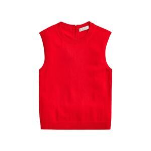 J. Crew Featherweight Cashmere-blend Cropped Sweater Shell in Red - Medium